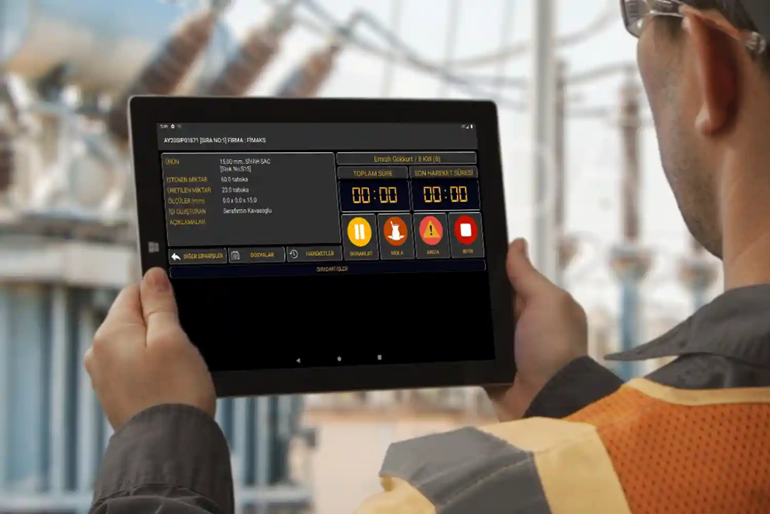 İş Takip Yazılımı Tablet Ekranı
