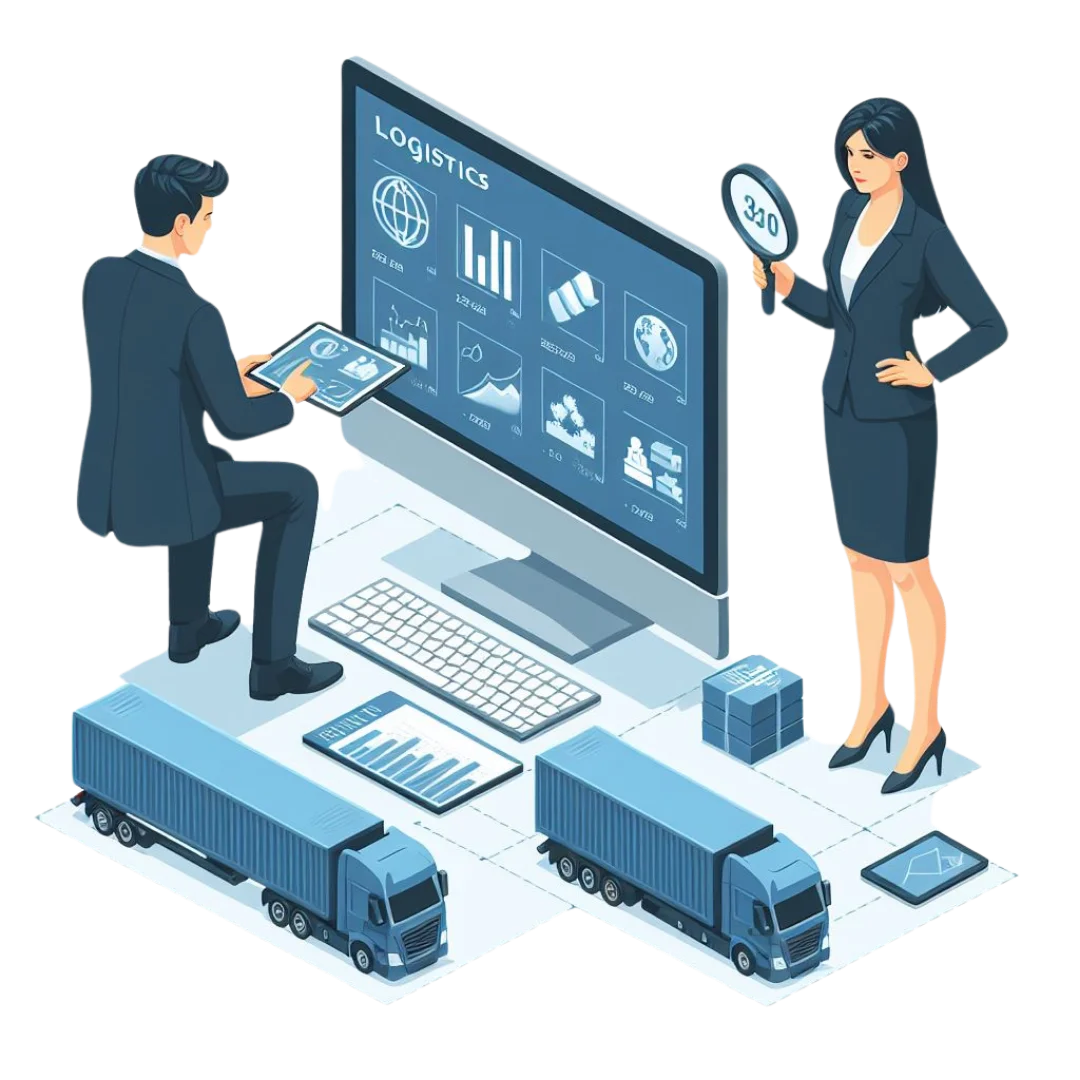 Lojistik Optimizasyonu Yazılımı İzometrik Tanıtım Görseli