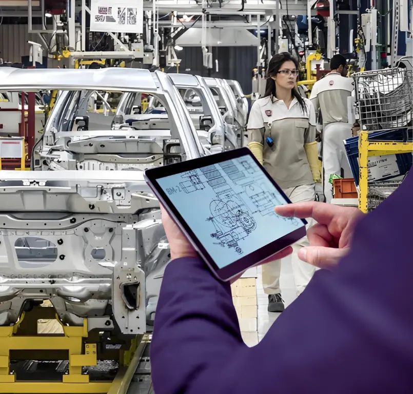 Otomotiv Endüstrisi Yazılımı Tablet ekranı